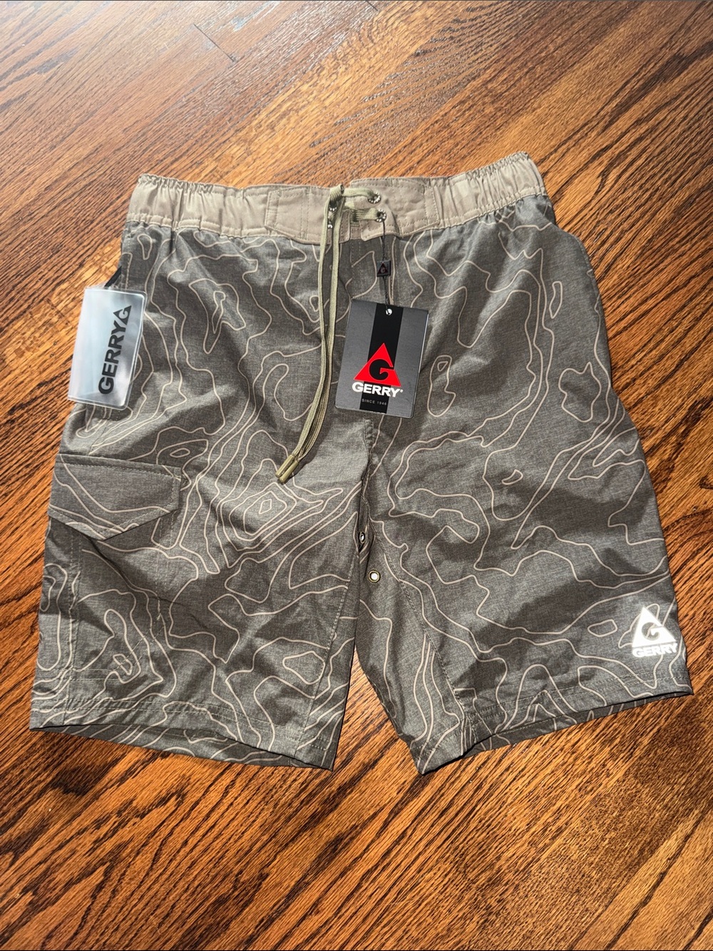 Gerry Men’s Camouflage Stretch Swim Trunks Size S, Quick Dry, NWT